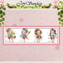 Flower girl Patterns Counted Cross Stitch 11CT 14CT Cross Stitch Set Wholesale Cartoon Cross-stitch Kit Embroidery Needlework 2024 - buy cheap