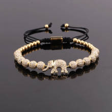 High Quality Women Bracelet Luxury CZ ball Lucky Elephant Charm Macrame Hip Hop Bracelet Men Women 2024 - buy cheap