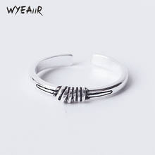 WYEAIIR Silver Color Retro Thai Silver Knot Personality Arts Female Resizable Opening Rings 2024 - buy cheap