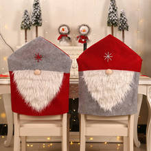 Santa Claus Christmas Chairs Cover Cap Non-woven Dinner Red Hat Chair Back Covers Xmas Christmas Decorations For home 2024 - buy cheap