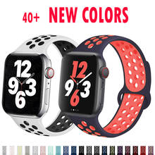 Pulseira para apple relógio banda 44mm 42mm iwatch banda 38mm 40mm silicone esporte cinto pulseira correa apple assistir série 6 se 5 4 3 2024 - compre barato