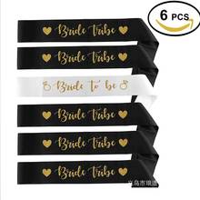 6Pcs Hen Party Sash Decoration 1Pcs White Bride To Be 6Pcs Black Bride Tribe Sash Bachelorette Party Decoration Supplies 2024 - buy cheap