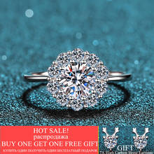 Silver Original 925 Snowflake Ring Diamond Test Past Brilliant Cut 1 Carat D Color Moissanite Engagement Ring Gemstone Jewelry 2024 - buy cheap