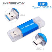 WANSENDA USB Flash Drive OTG 2 IN 1 USB 3.0 & Type-C Pen Drive 512GB 256GB 128GB 64GB 32GB Pendrive USB Memory Stick Flash Disk 2022 - buy cheap