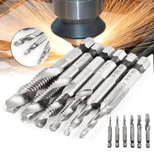 6Pcs Hex Shank Drill Tap Bits 1/8" 5/32" 3/16" 1/4" 5/16" 3/8" HSS 1/4" Combination SAE Drill Tap Bit Deburr Countersink Set 2024 - buy cheap