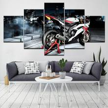 Картины на холсте Wild Street Bike Sport, 5 шт., настенные художественные картины, настенные декорации, для гостиной, без рамки 2024 - купить недорого