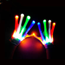 2 pcs/1 pair Colorful LED Gloves Rave Light Finger Lighting Flashing Gloves Unisex Halloween Skeleton Glove 2024 - buy cheap