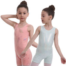 gymnastics biketard metallic leotard girls rave leotard tank gymnastic leotard holographic ballet biketard dancewear for girls 2024 - buy cheap