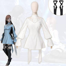 Disfraz de Final Fantasy para mujer, traje de Cosplay de Ryne Minfilia, vestido blanco bonito de encaje, traje completo para fiesta de Carnaval y Navidad, FF14 2024 - compra barato