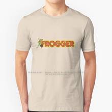 Frogger Logo And Frog T Shirt 100% Pure Cotton Frogger Frog Video Game Classic Retro Vintage Arcade George 2024 - buy cheap