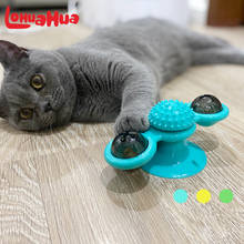 Cat Windmill Toy Funny Massage Rotatable Cat Toys With Catnip LED Ball Teeth Cleaning Pet Products for Dropshipping 2024 - купить недорого