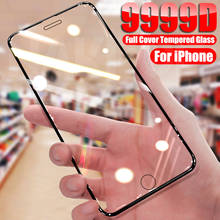 Закаленное стекло 9999D для iPhone 12 mini 11 Pro Max X XS XR, полное Защитное стекло для экрана iPhone 7 8 6 6S Plus, пленка 2024 - купить недорого