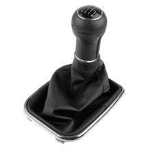 5 Black PU Leather Shifter Stick Shift Knob With Dustproof Cover Speed Gear Shift Knob For VW Golf GTi MK4 R32 Bora MK4 New 2024 - buy cheap