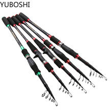 YUBOSHI-caña de pescar con señuelo telescópico, accesorio de pesca ultraligero de fibra de carbono, Baitcasting, Spinning, 1,8 M-3,0 M 2024 - compra barato