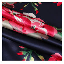 satin print fabric 100*150cm Soft shiny Bridal Dress Material silk Crepe Satin Charmeuse Fabric 2024 - buy cheap