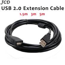 JCD-Cable USB macho A hembra, USB 2,0 A extensor/F, 1,5 m, 3m, 5m, Cable de extensión de datos de supervelocidad para PC, portátil y teclado 2024 - compra barato