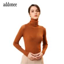 Suéter feminino gola alta, pulôver gola alta grossa quente para outono e inverno 2024 - compre barato