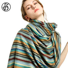 FS 2019 Autumn Winter Foulard Femme Scarves Retro Striped Long Scarf Ladies Print Cotton Wrap Pashmina Stole Muslim Hijab 2024 - buy cheap