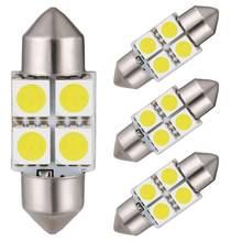 Lâmpada led brilhante interior do carro aglint, 4 unidades, c5w, 50smd, luzes brancas, 6000k, 12v, para leitura de portas, portas de malas 2024 - compre barato