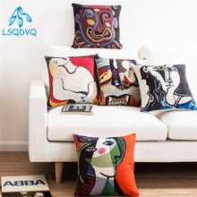 Decorative Throw Pillow Case Picasso Painting Square Shape Polyester Cushion Cover For Sofa Car Home Capa De Almofadas 45x45 2024 - buy cheap