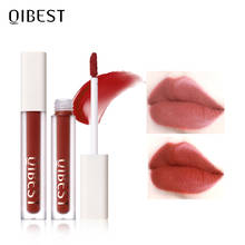 QIBEST-brillo de labios mate, resistente al agua, 12 colores, Mini labios, maquillaje de terciopelo, Nude brillo de labios, tinte de labios suave, lápiz labial líquido de larga duración 2024 - compra barato