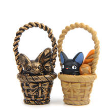 Anime Action Figure Kiki's Delivery Service Black Cat JIJI Bread Basket DIY Micro Resin Garden Landscaping Mini Creative Doll 2024 - buy cheap