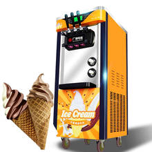 110V 220V Commercial Soft Ice Cream Machine With Compressor 18L/H 3 Flavors Electric Vertical Automatic Ice Cream Maker 2100W 2024 - buy cheap
