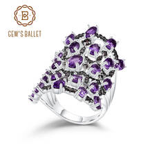 GEM'S BALLET-anillo Vintage de piedras preciosas para mujer, de lujo, Plata de Ley 925, 7,44 CT, amatista Natural, joyería de boda 2024 - compra barato