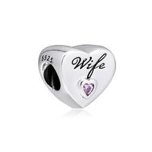 CKK Wife Love Heart Charms 925 Original Fit Europe Bracelets Sterling Silver Charm Beads for Jewelry Making Bead kralen Perle 2024 - buy cheap