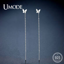 UMODE Pure 925 Sterling Silver Drop Earrings For Women S925 Butterfly Long Chain Dangle Earrings Wedding Party Jewelry ULE0577 2024 - buy cheap