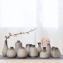 Маленькая керамическая ваза, китайская розетка для цветов Zen, винтажные сушеные цветы, цветочное керамическое украшение для дома и сада, простые элегантные вазы 2024 - купить недорого