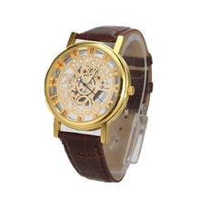 Relógio masculino de quartzo com pulseira de couro, relógio fashion decorativo para homens 2024 - compre barato