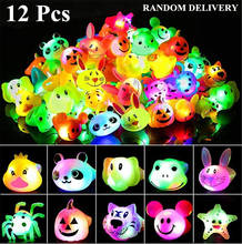 Birthday Party Favors for Kids Prizes Flashing 12 Pack LED Jelly Light Up Rings Toys Bulk Boys Girls Gift Glow in The Dark Party 2024 - buy cheap