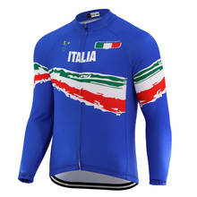 Autumn Winter ITALIA Cycling Jersey Thermal Long Sleeve Bike Wear Men MTB Road Racing cycling clothing Retro Bicycle jersey 2024 - buy cheap