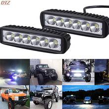 Luces antiniebla para conducción todoterreno, barra de luz Led para coche de trabajo, 18W, 12V, focos de trabajo universales 4WD, lámpara de inundación de 6x1,9x1 pulgadas 2024 - compra barato