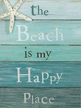 Letrero de estaño de Metal Vintage The Beach is My Happy Place, decoración de pared de jardín, Bar, hogar, 12x8 pulgadas 2024 - compra barato