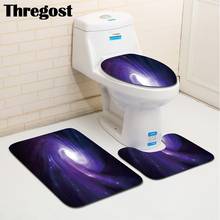 Microfiber Bath Mat Planet Printed 3D Carpet Bathroom Mat Set 3 pcs Washable and Absorbent Soft Shower Mat Toilet Rugs 2024 - buy cheap