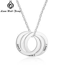 Personalized 3 Circles Necklace Custom Engraved Name Stainless Steel Interlocking Necklace Jewelry Gift for Women (Lam Hub Fong) 2024 - buy cheap