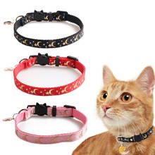 Breakaway Cat Collars with Bells Golden Moons and Stars Adjustable Safety Puppy Collar Glow in The Dark with Pendant 2024 - buy cheap