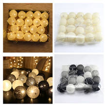 Guirnalda de luces LED de bola de algodón, 6cm, 10/20, Navidad, vacaciones al aire libre, boda, fiesta, cama de bebé, decoraciones de luces de hadas 2024 - compra barato