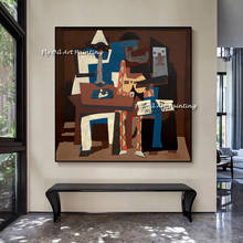 Figura geométrica abstracta de Picasso, nórdica moderna hecha a mano, imágenes artísticas de pared, pintura en lienzo para decoración del hogar de la sala de estar 2024 - compra barato