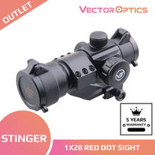 Vector Optics Stinger 1x28 Green Red Dot Scope 5 MOA Dot Size Weapon Sight with Cantilever Mount Flip Up Caps For Real Firearms 2024 - buy cheap