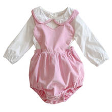 Pelele rosa para niña de 0 a 24 meses + camisa blanca, conjunto de ropa roja de primavera, ropa de bebé de un año, OBS214851, 2 uds. 2024 - compra barato