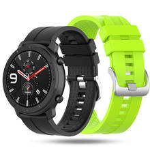 Для Huami Amazfit GTR 47 мм силиконовый ремешок для наручных часов, с пряжкой мужские умные спортивные регулируемые часы ремешок для huawei GT Watch Band 22 мм 2024 - купить недорого