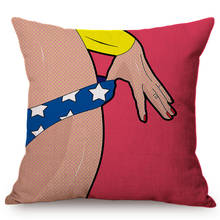 Color Pop Art Cushion Cover Sexy Woman Butt Printing Man Room Decoration Square Cushions Cover Brother's Gift Throw Pillow Case 2024 - buy cheap