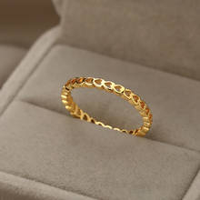 Кольца в форме сердца для женщин, кольца на палец в форме сердца из нержавеющей стали золотого и серебряного цвета, ювелирные изделия для девушек и влюбленных, свадебный подарок, кольца для пар 2024 - купить недорого