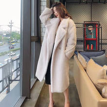 Women Winter Faux Fur Warm Long Coat Long Sleeve Female Thick Teddy Bear Coat Casual Loose Oversize Outwears 2024 - buy cheap