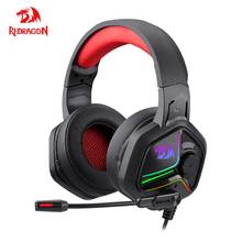 Redragon-auriculares AJAX H230 RGB para juegos, cascos con sonido envolvente de 3,5mm, para ordenador, micrófono para PS4, Switch, xbox-one 2024 - compra barato