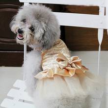 Cute Dog Dresses Pet Puppy Bowknot Gauze Skirt Cat Sequin Princess Clothes Apparel Dog Supplies 2024 - buy cheap