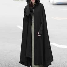 Spring Winter Batwing Party Jackets For Hooded Hoodie Capes For Women Winter Long Coat Jacket Cloak Poncho Cardigan Plus Size 2024 - buy cheap